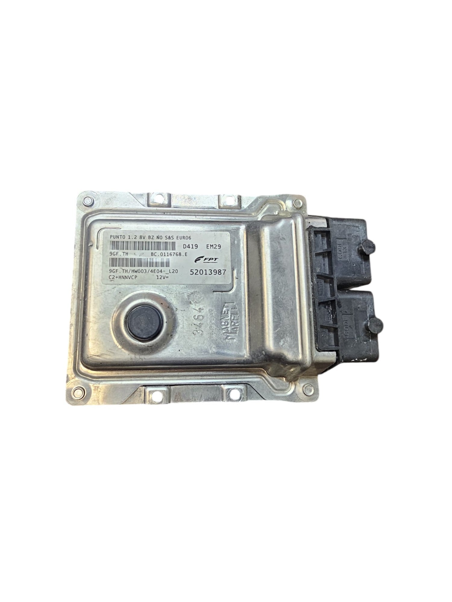 Centralina ECU Motore Fiat Punto EVO 1.2 Benzina Cod:52013987 (2009 - 2012) - F&P CRASH SRLS - Ricambi Usati