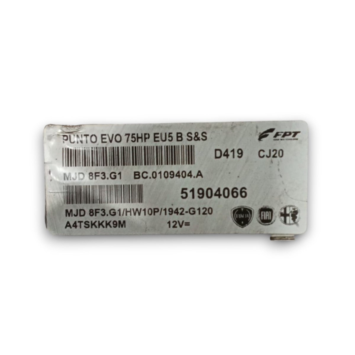 Engine ECU control unit fiat punto evo code . 51904066 1.3 diesel (2012 >) - F&P CRASH SRL - Used Parts