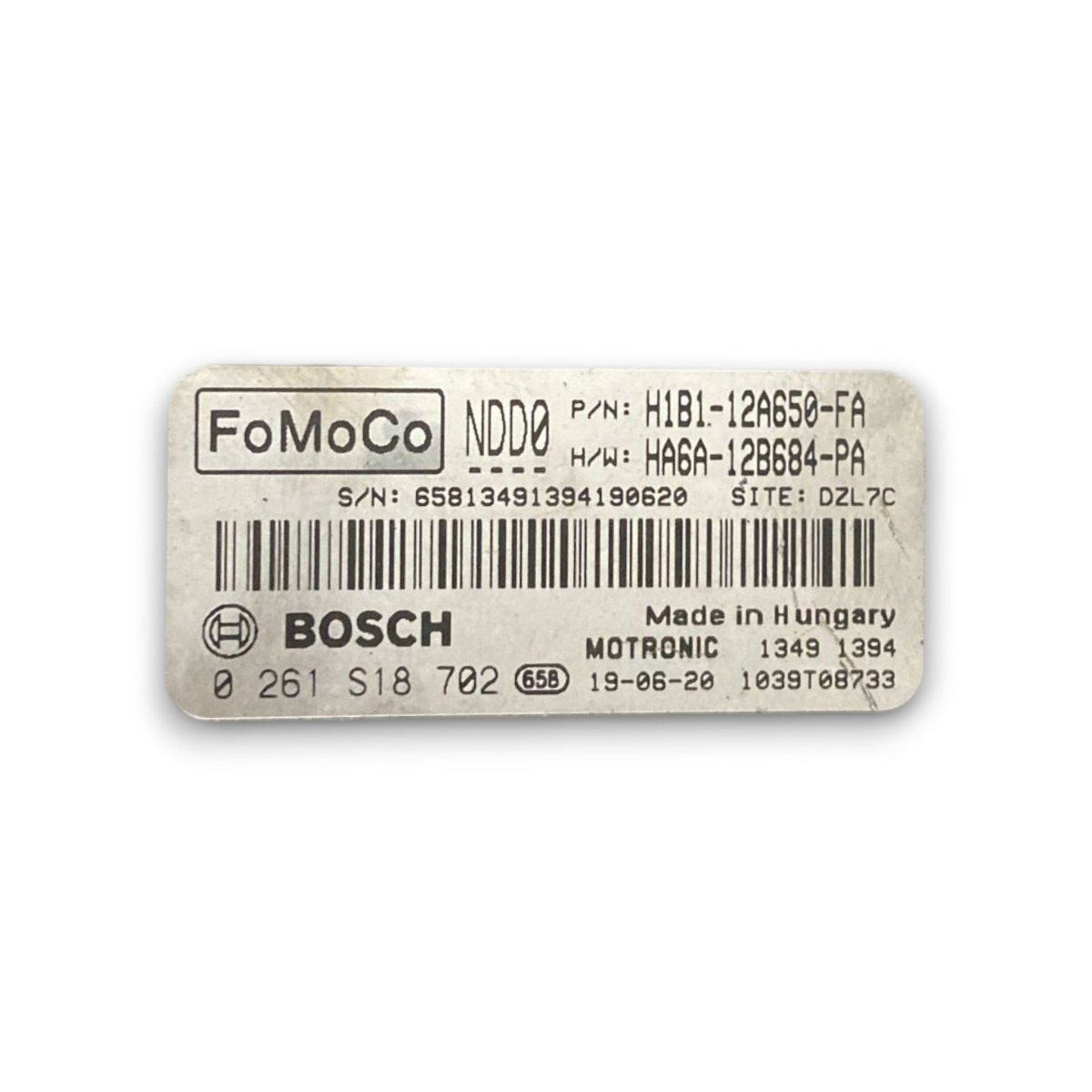 Centralina ecu motore Ford fiesta VII cod . h1b1 - 12a650 - fa 1.0 benzina (2017 > 2023) - F&P CRASH SRL - Ricambi Usati