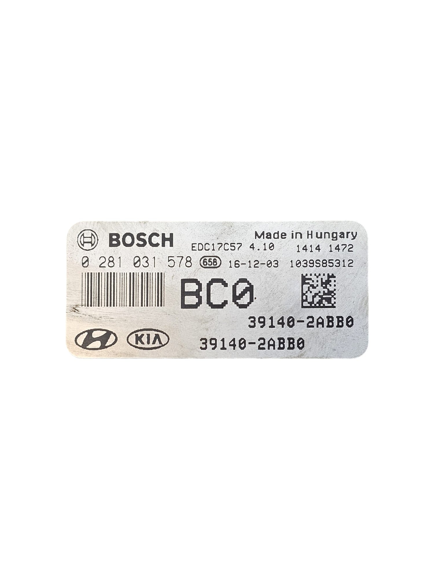 Centralina ECU Motore Hyundai Tucson 1.7 Diesel Cod:391402ABB0 (2015 - 2020) - F&P CRASH SRLS - Ricambi Usati
