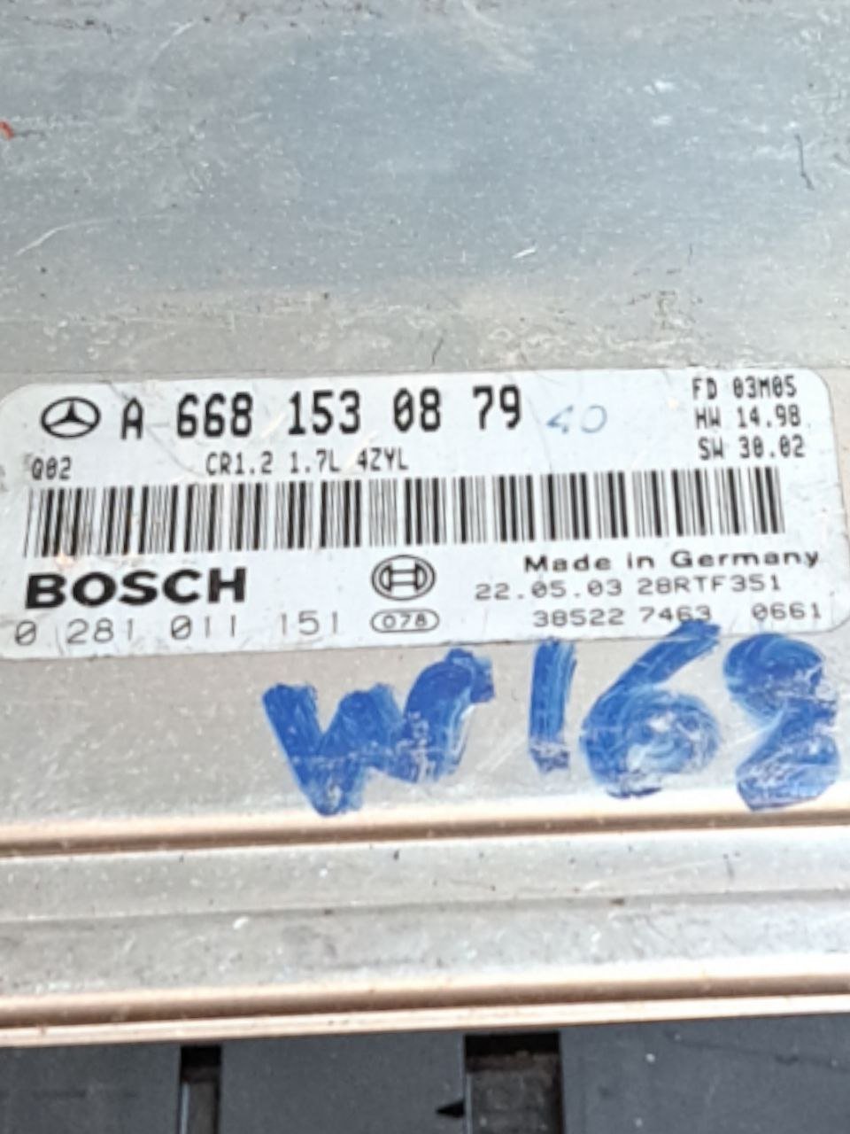 Centralina Ecu Motore Mercedes Classe A W168 1.7 Diesel (2008) COD:A6681530879 - F&P CRASH SRLS - Ricambi Usati
