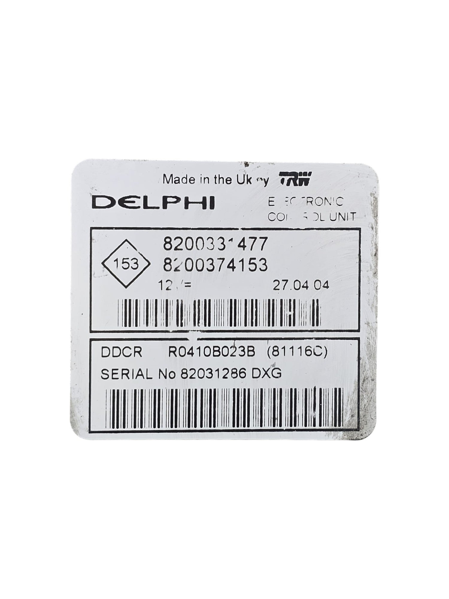 Centralina ECU Motore Renault Clio II 1.5 Diesel Cod:8200331477 (1998 - 2012) - F&P CRASH SRLS - Ricambi Usati