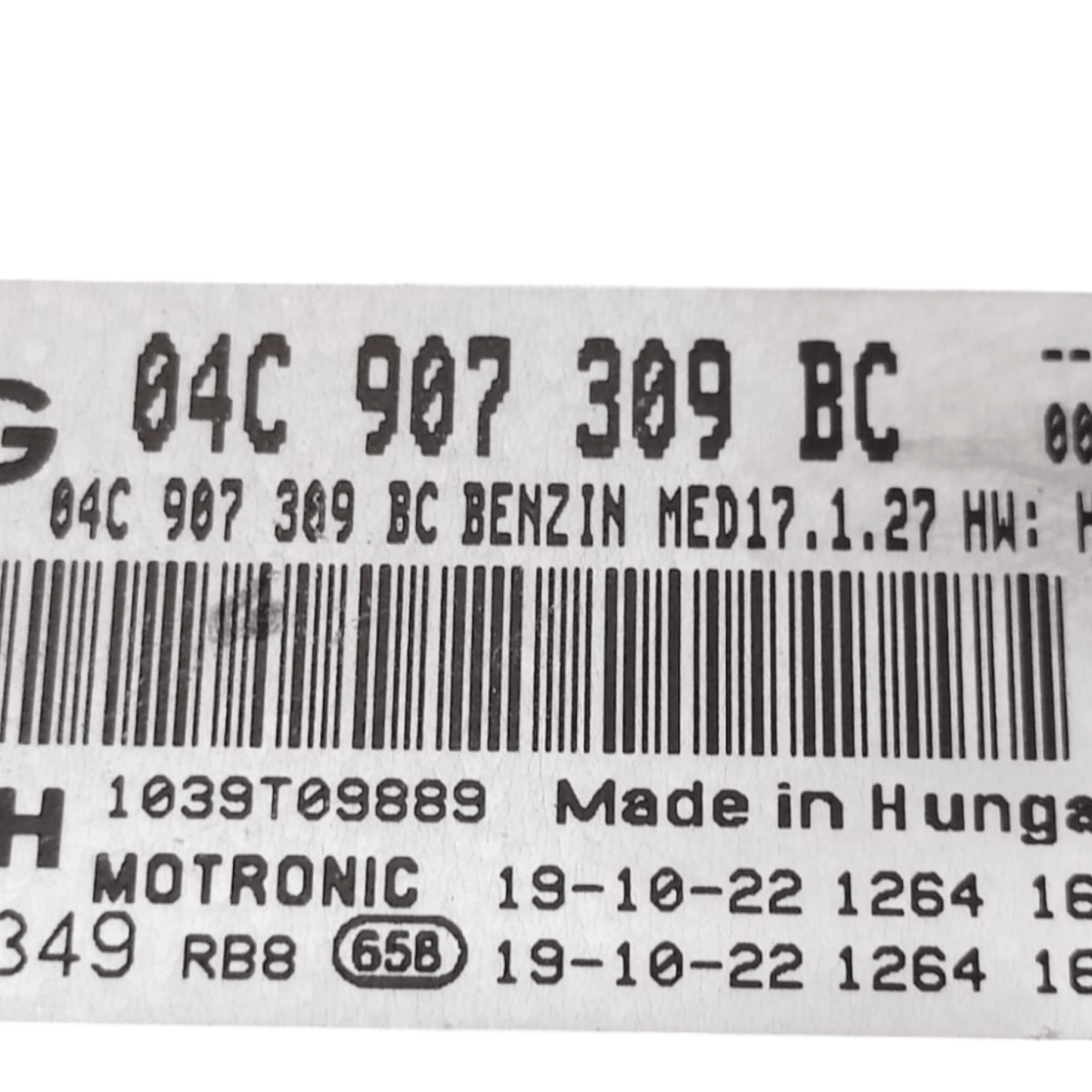 Centralina ecu motore seat arona 1.0 benzina / metano cod: 04c907309bc (2017 - ) - F&P CRASH SRLS - Ricambi Usati