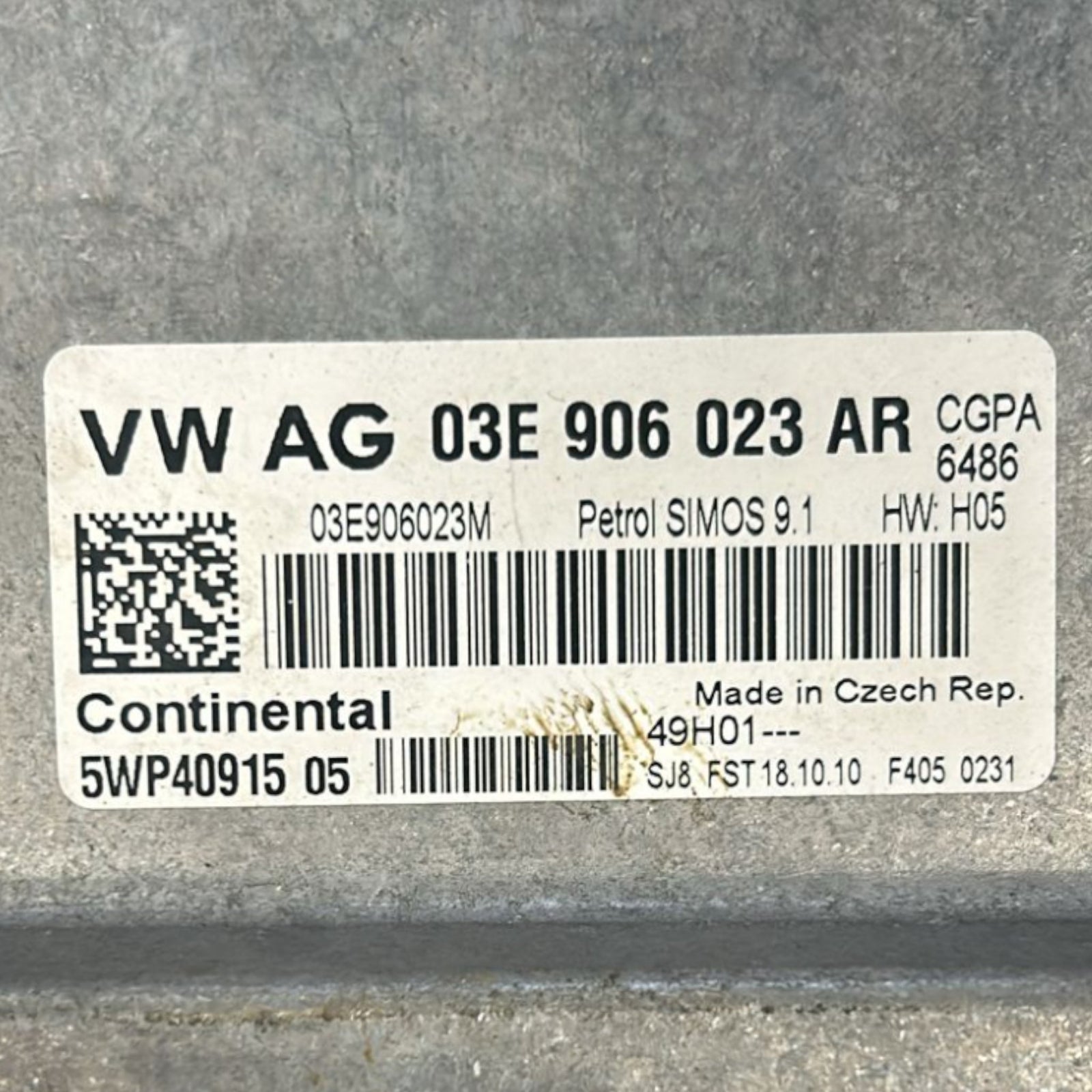 Centralina ECU Motore Seat Ibiza IV cod.03E906023AR 1.2 Benzina (2008 > 2017) - F&P CRASH SRLS - Ricambi Usati
