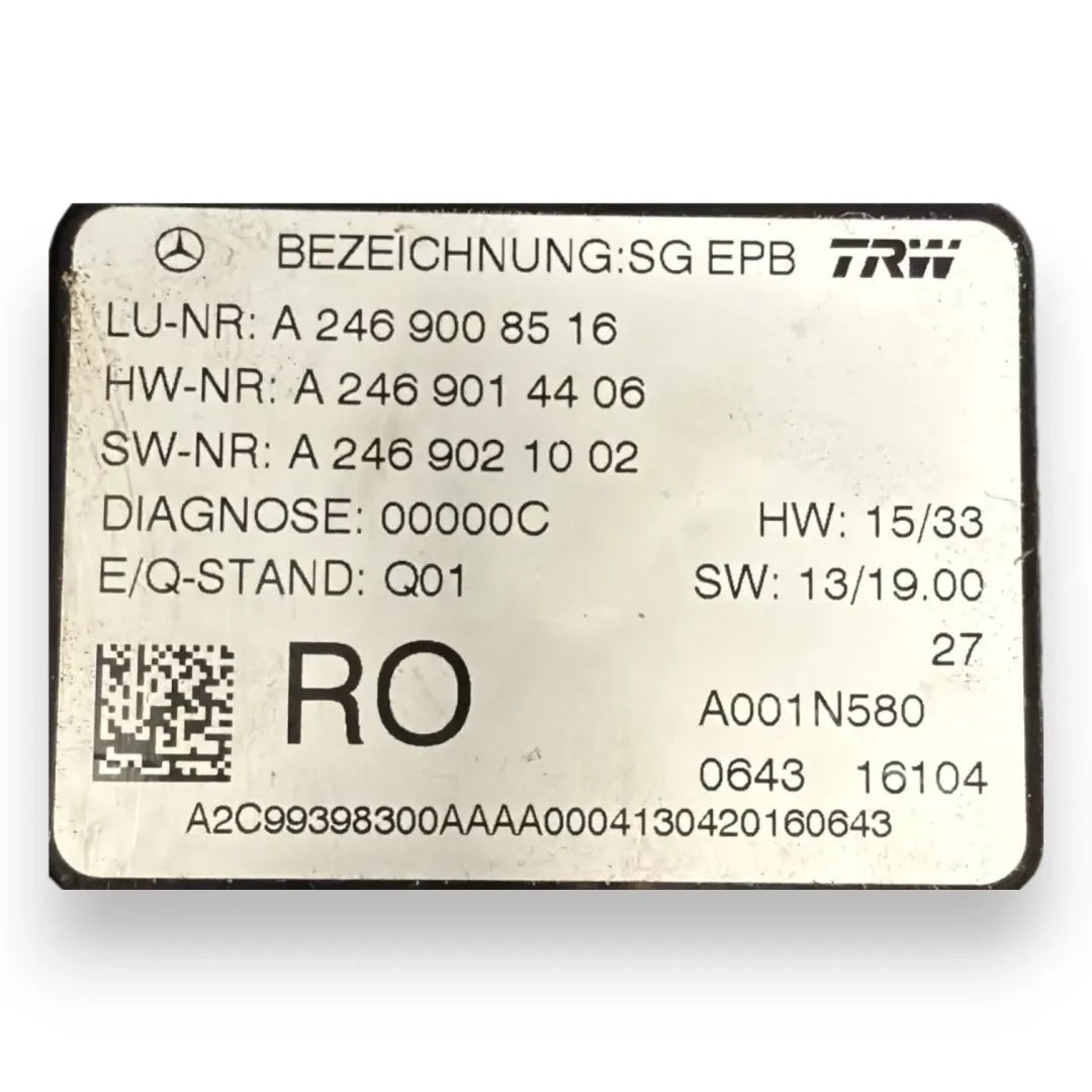 Dettaglio Centralina freno stazionamento Mercedes-Benz Classe A 2012–2015 cod. A2469008516 - foto 3