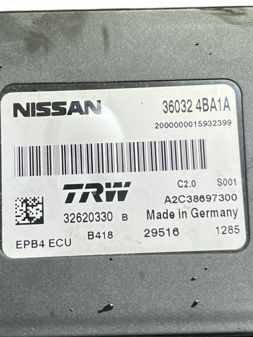 Centralina Freno Di Stazionamento Elettronico Nissan Qashqai J11 cod.360324BA0A (2014 - 2021 ) - F&P CRASH SRLS - Ricambi Usati