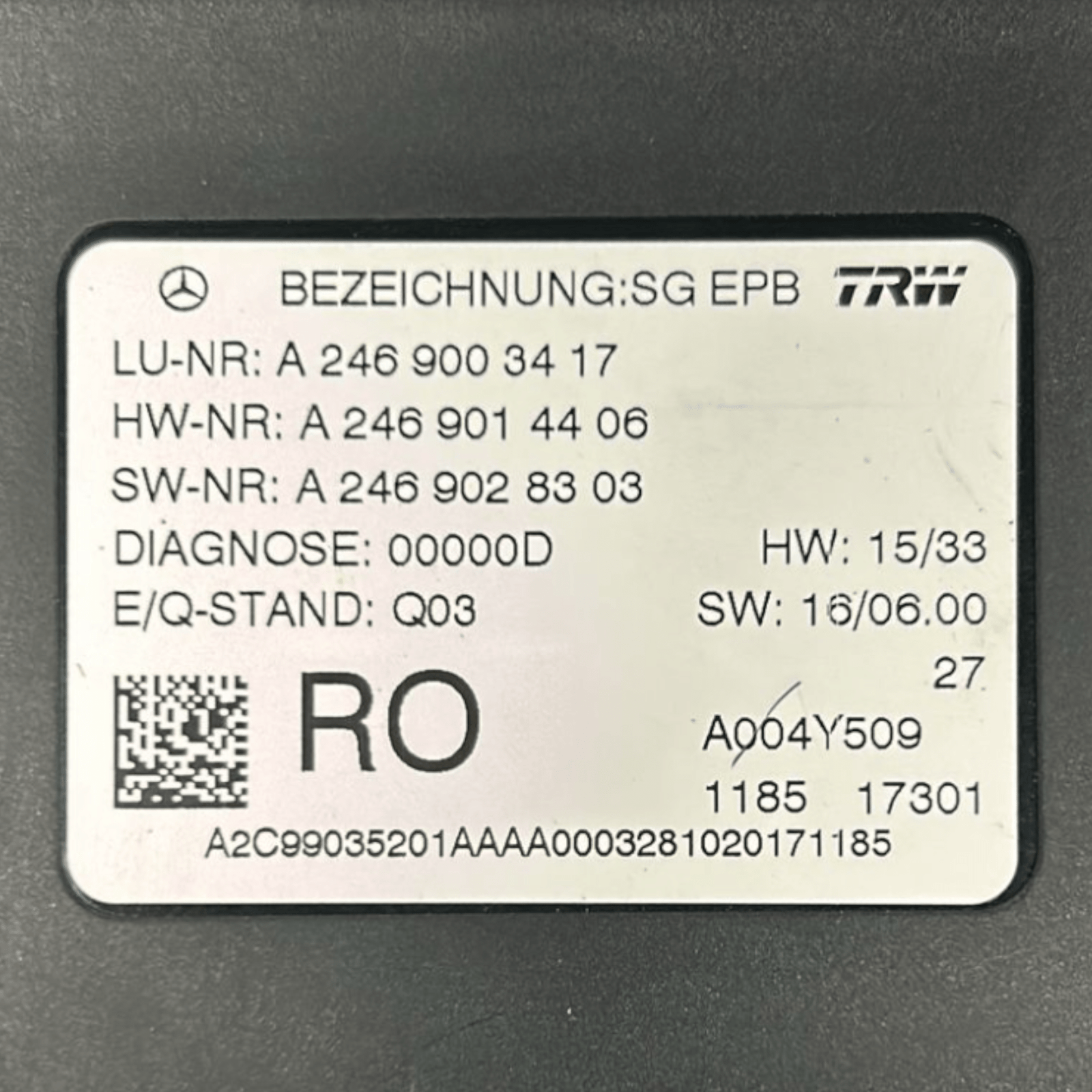 Centralina Freno Di Stazionamento Mercedes Benz CLA (X117) cod.A2469003417 (2013 > 2019) - F&P CRASH SRLS - Ricambi Usati