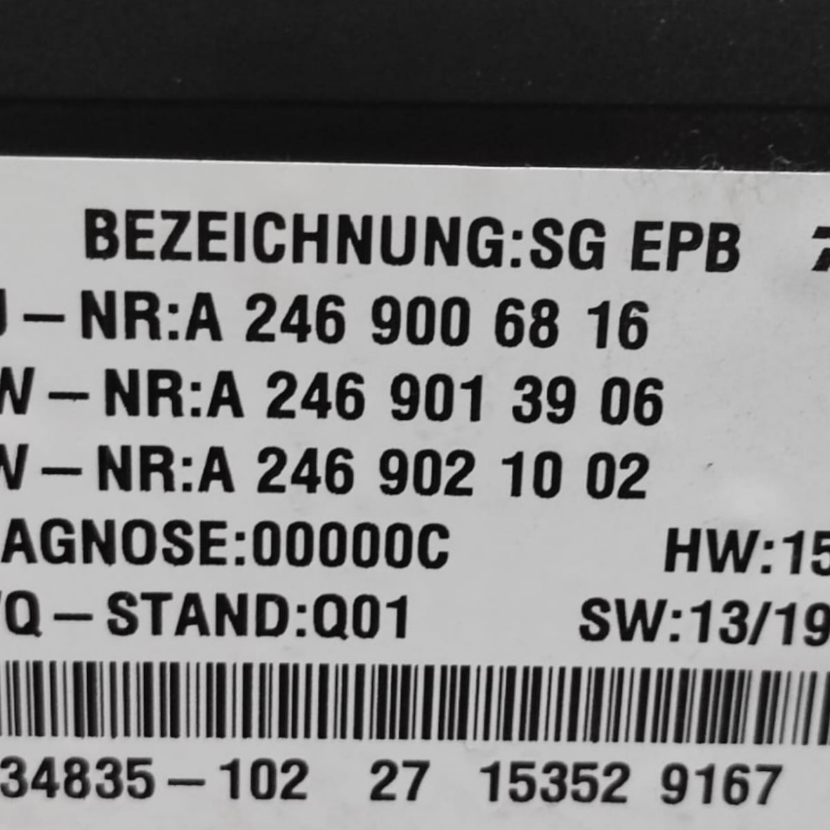 Centralina freno di stazionamento mercedes classe a w176 cod: a2469006816 (2012 - 2018) - F&P CRASH SRLS - Ricambi Usati