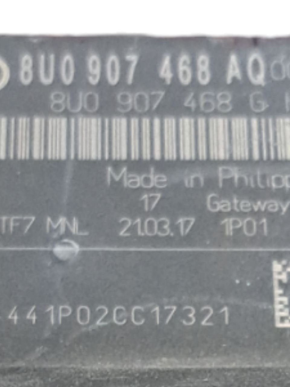 Centralina Gateway Audi A1 8X (2010 - 2018) COD:8U0907468AQ - F&P CRASH SRLS - Ricambi Usati