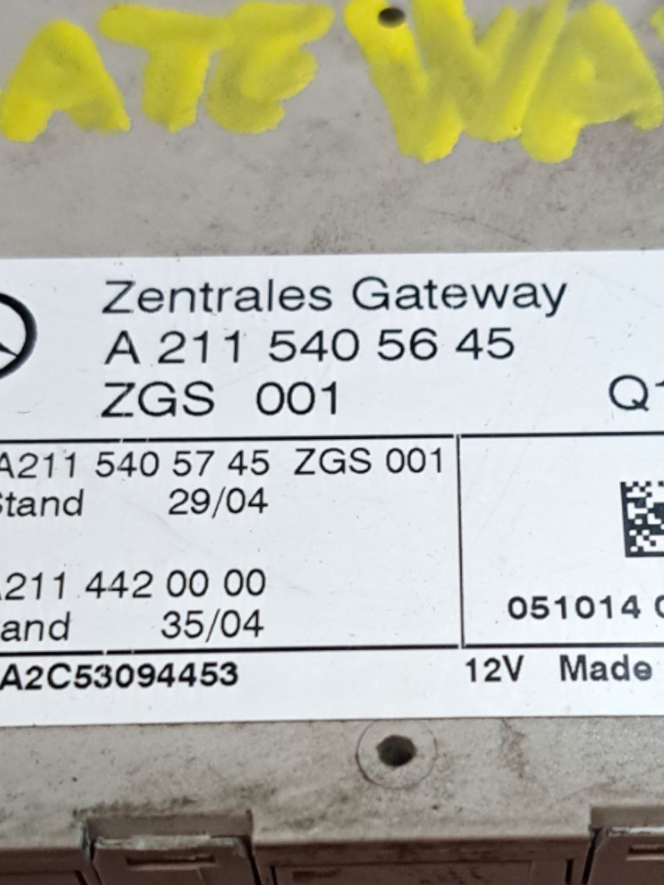 Centralina gateway Mercedes CLS W219 (2007) COD:A2115405645 - F&P CRASH SRLS - Ricambi Usati
