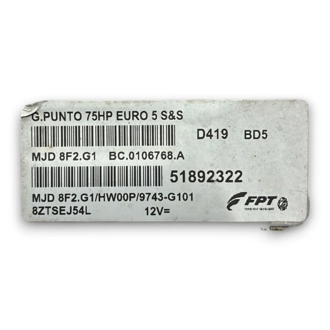 Dettaglio Centralina iniezione Fiat Punto EVO 2009–2013 cod. 51892322 - foto 3