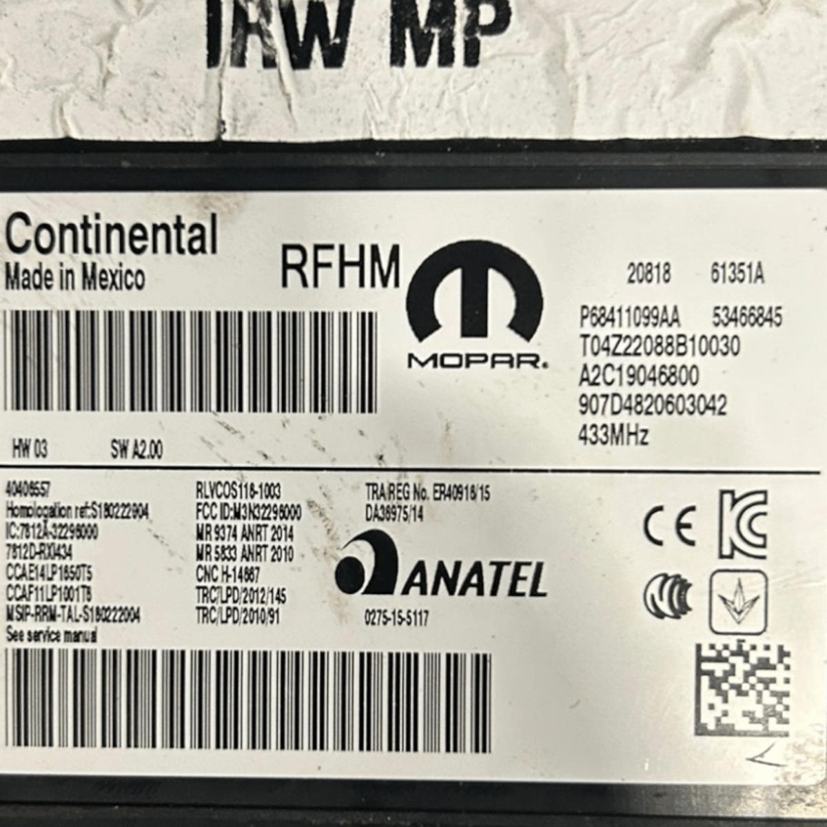 Centralina keyless jeep compass cod:A2C19046800(2016 >) - F&P CRASH SRLS - Ricambi Usati