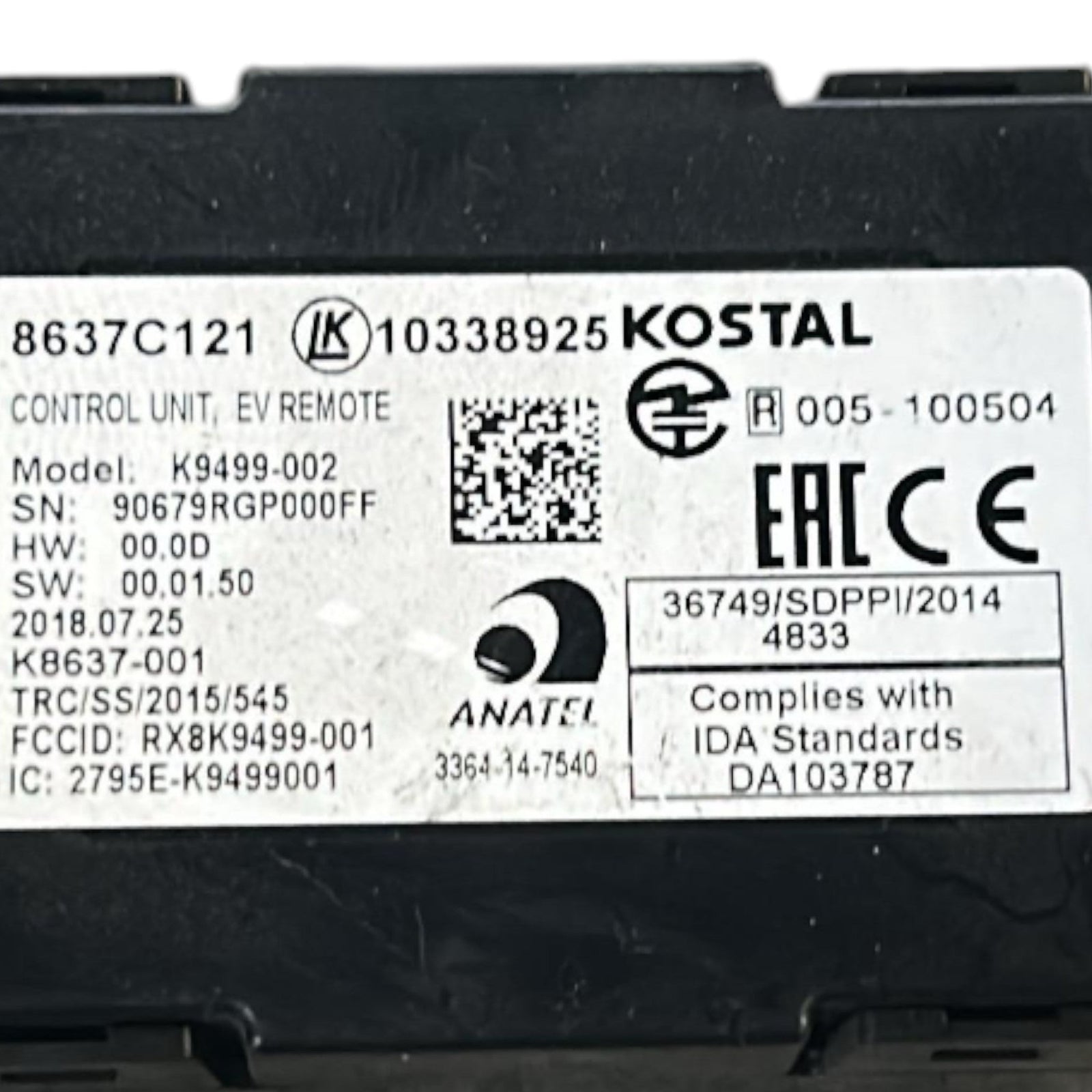Centralina Keyless Mitsubishi Outlander IV cod.8637C121 (2021 > ) - F&P CRASH SRLS - Ricambi Usati