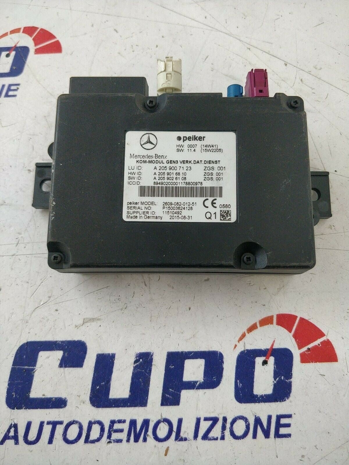 CENTRALINA MERCEDES CONTROLLO TELEFONO Peiker A ( W176 ) A2059007123 - F&P CRASH SRLS - Ricambi Usati