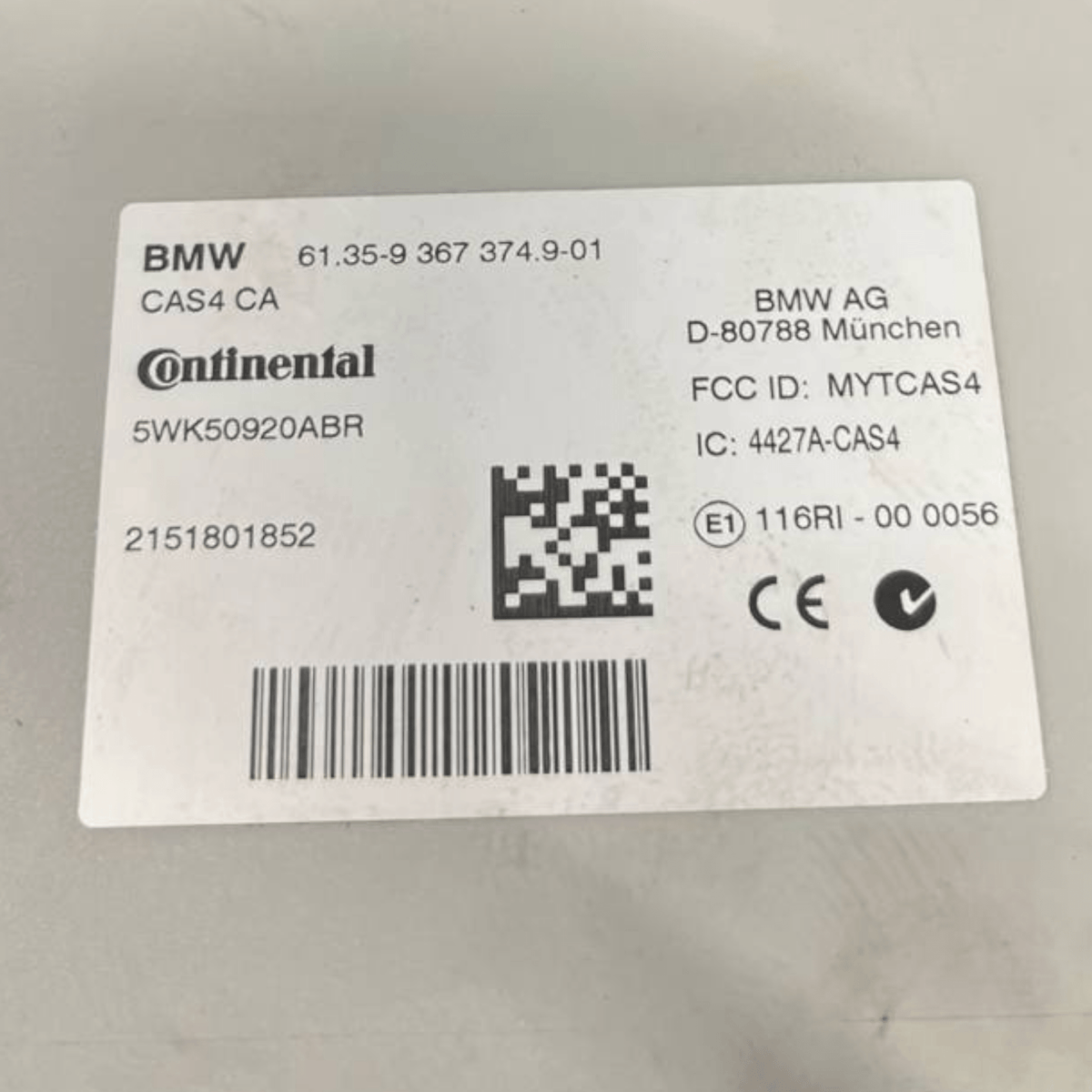 Centralina / Modulo Comfort Bmw Serie 6 Gran Coupè F06 (2012 al 2018) cod: 5WK50920ABR - F&P CRASH SRLS - Ricambi Usati