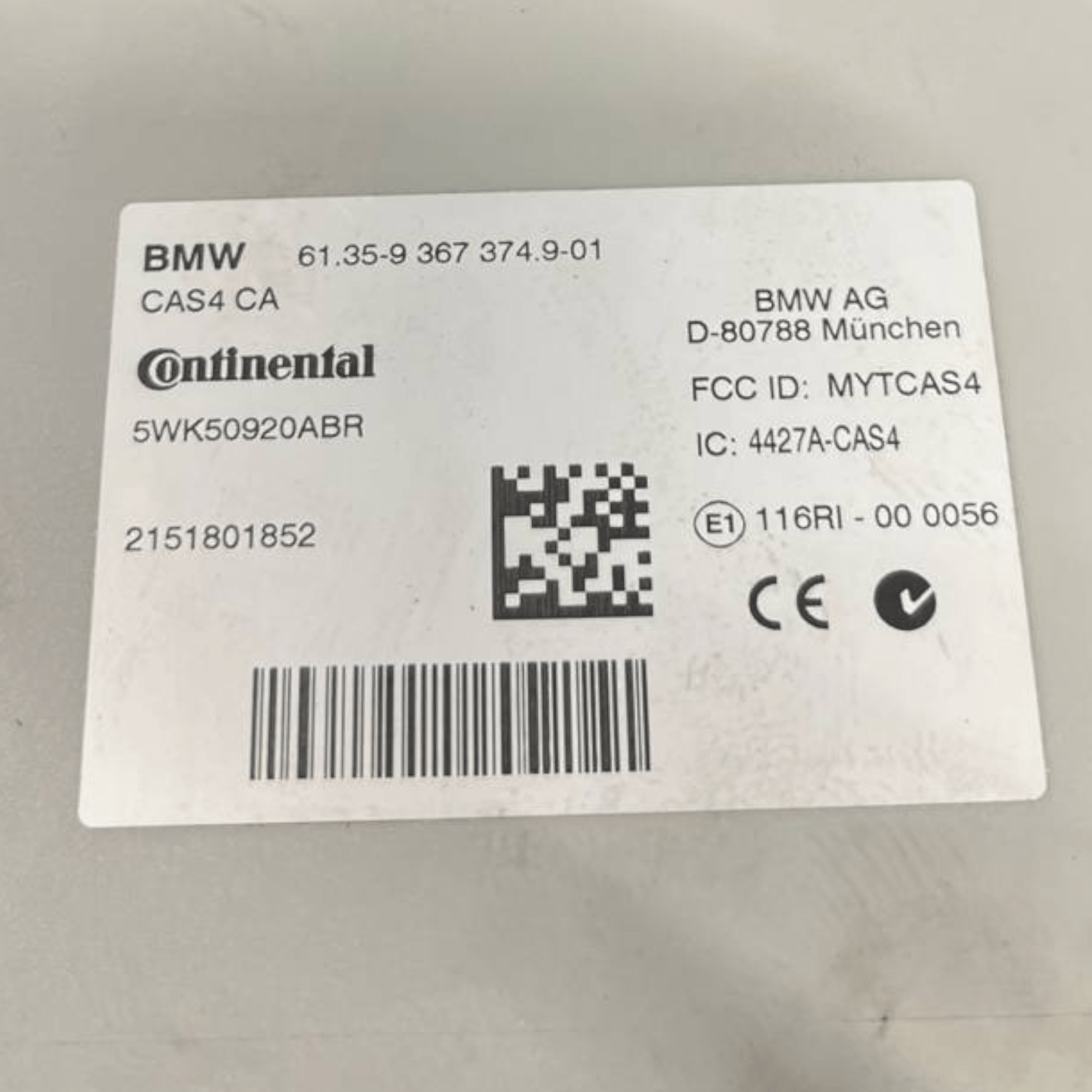 Centralina / Modulo Comfort Bmw Serie 6 Gran Coupè F06 (2012 al 2018) cod: 5WK50920ABR - F&P CRASH SRLS - Ricambi Usati