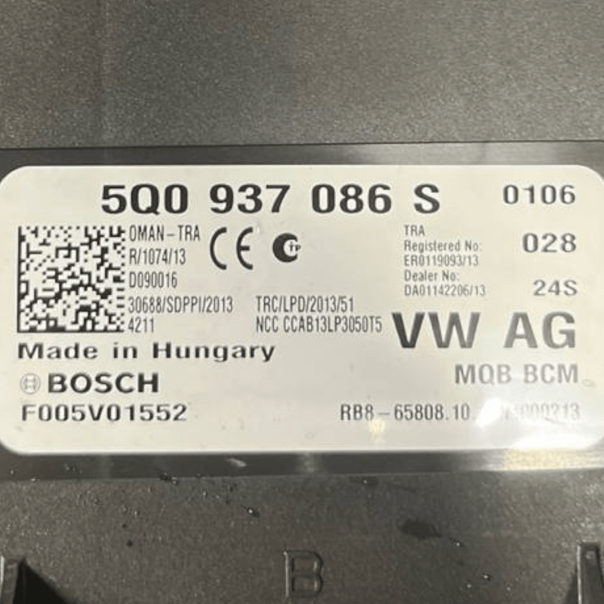 Centralina / Modulo Comfort Skoda Octavia III (2013 al 2019) cod: 5Q0937086S - F&P CRASH SRLS - Ricambi Usati