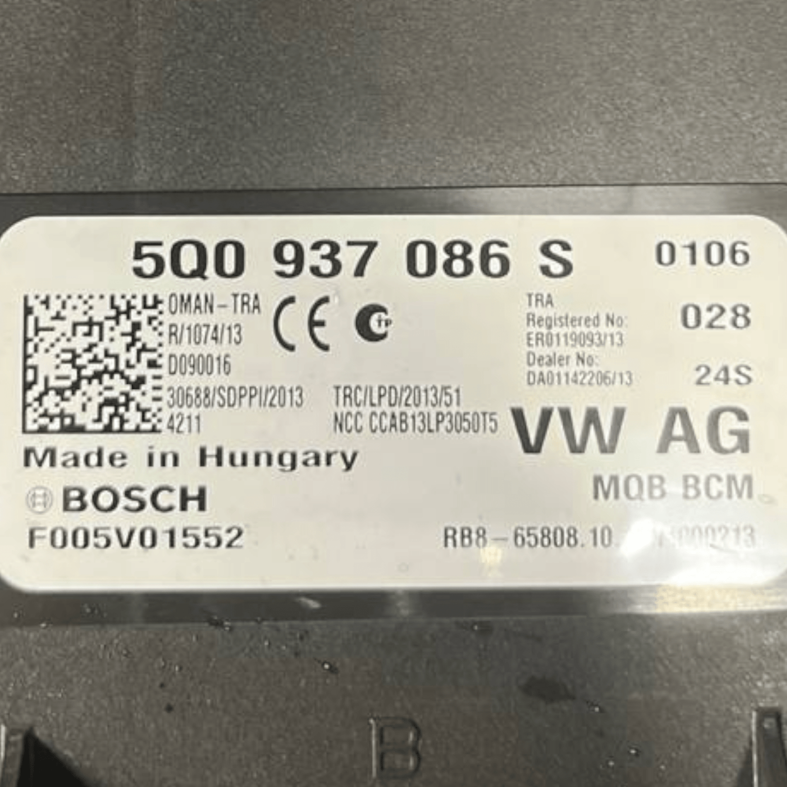 Centralina / Modulo Comfort Skoda Octavia III (2013 al 2019) cod: 5Q0937086S - F&P CRASH SRLS - Ricambi Usati