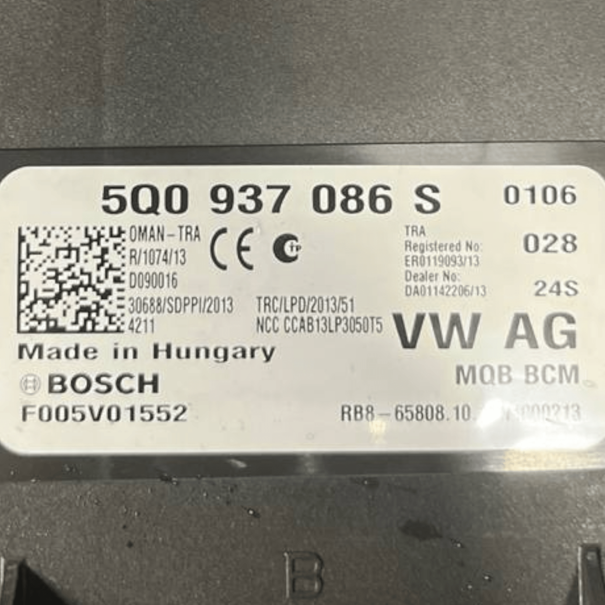 Centralina / Modulo Comfort Skoda Octavia III (2013 al 2019) cod: 5Q0937086S - F&P CRASH SRLS - Ricambi Usati