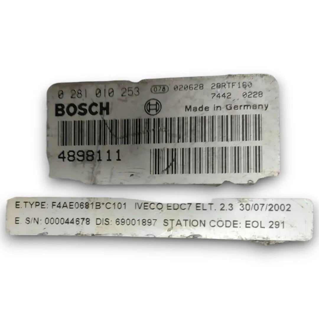 Centralina motore ECU Iveco Eurocargo Tector cod. 0281010253 - F&P CRASH SRL - Ricambi Usati