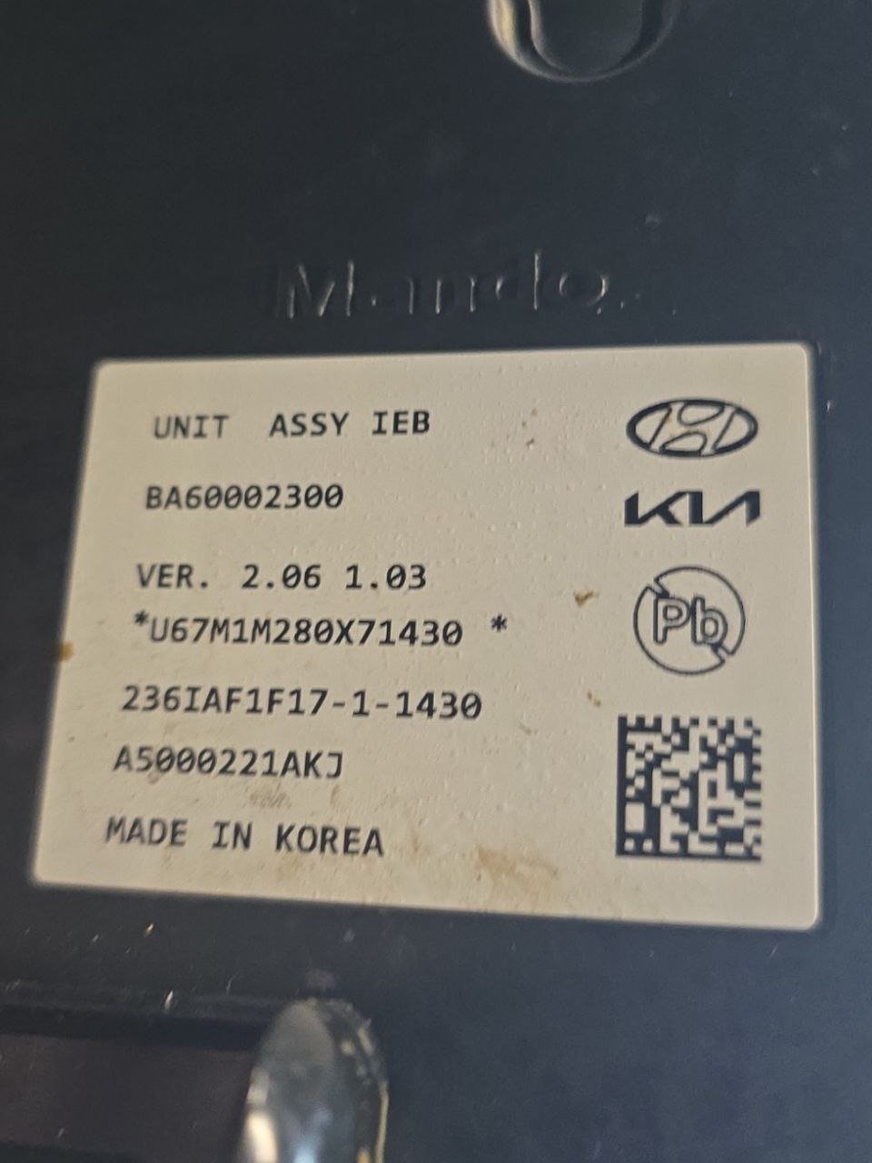 Centralina Pompa Abs Hyundai Tucson (2020 > ) Cod : BA60002300 - F&P CRASH SRLS - Ricambi Usati