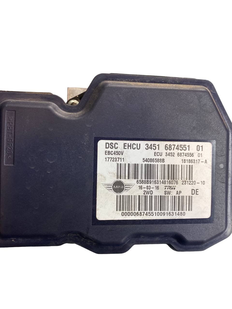 Centralina pompa Abs Mini R60 2.0 (2015) cod:34516874551 - F&P CRASH SRLS - Ricambi Usati