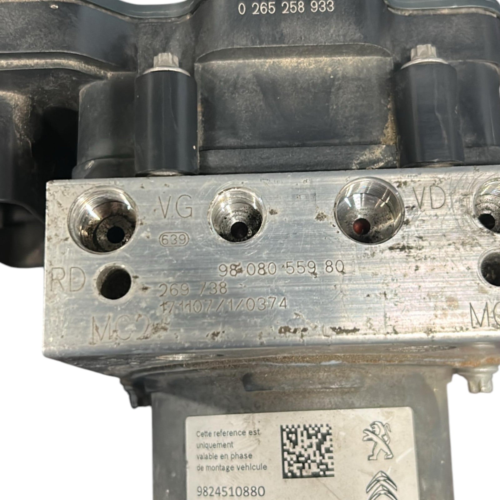 Centralina / Pompa ABS Peugeot Expert III cod.9808055980 1.5 Diesel (2016 > ) cod.0265258933 cod.9824510880 - F&P CRASH SRLS - Ricambi Usati