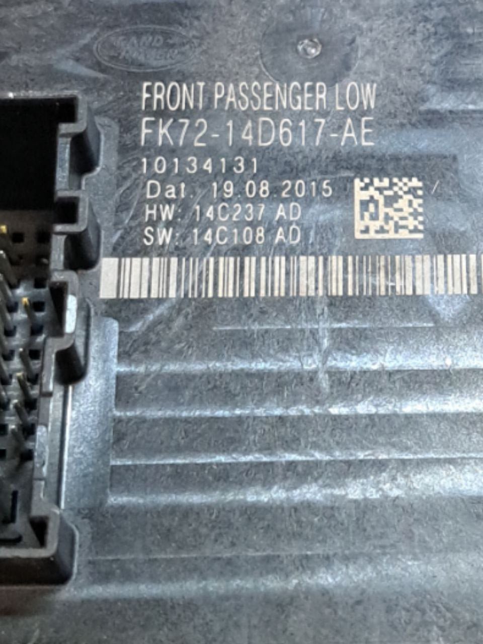 Centralina porta anteriore destra (dx) Jaguar XF / XE / Evoque (2017) COD:FK72 - 14D617 - F&P CRASH SRLS - Ricambi Usati