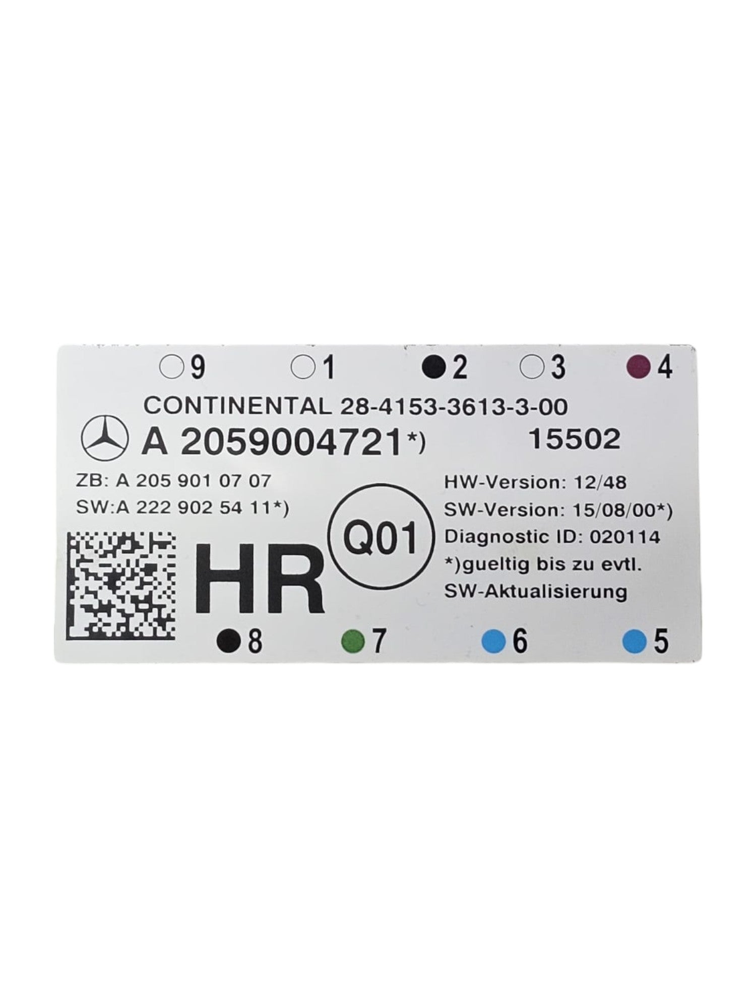 Centralina Porta Posteriore Destra Mercedes Classe C W205 Cod:A2059004721 (2014 - 2021) - F&P CRASH SRLS - Ricambi Usati