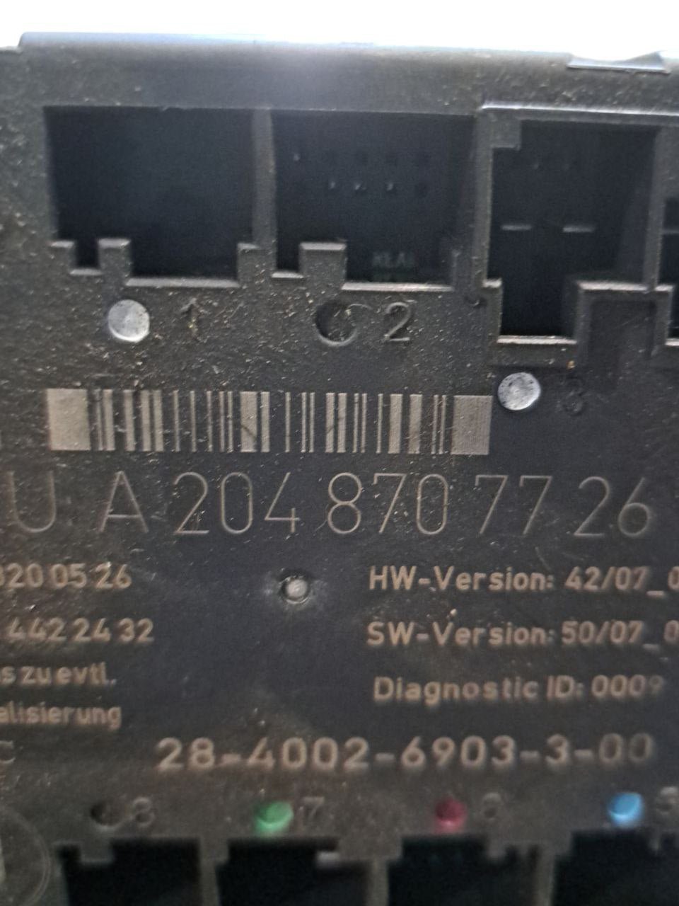 Centralina porta posteriore sinistra Mercedes - Benz Classe C W204 COD:A2048707726 (2007 - 2013) - F&P CRASH SRLS - Ricambi Usati