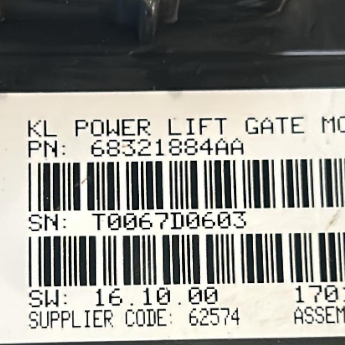 Centralina Portellone Posteriore Jeep Cherokee (KL) cod.68321884AA (2013 > 2023) Cofano Posteriore - F&P CRASH SRLS - Ricambi Usati