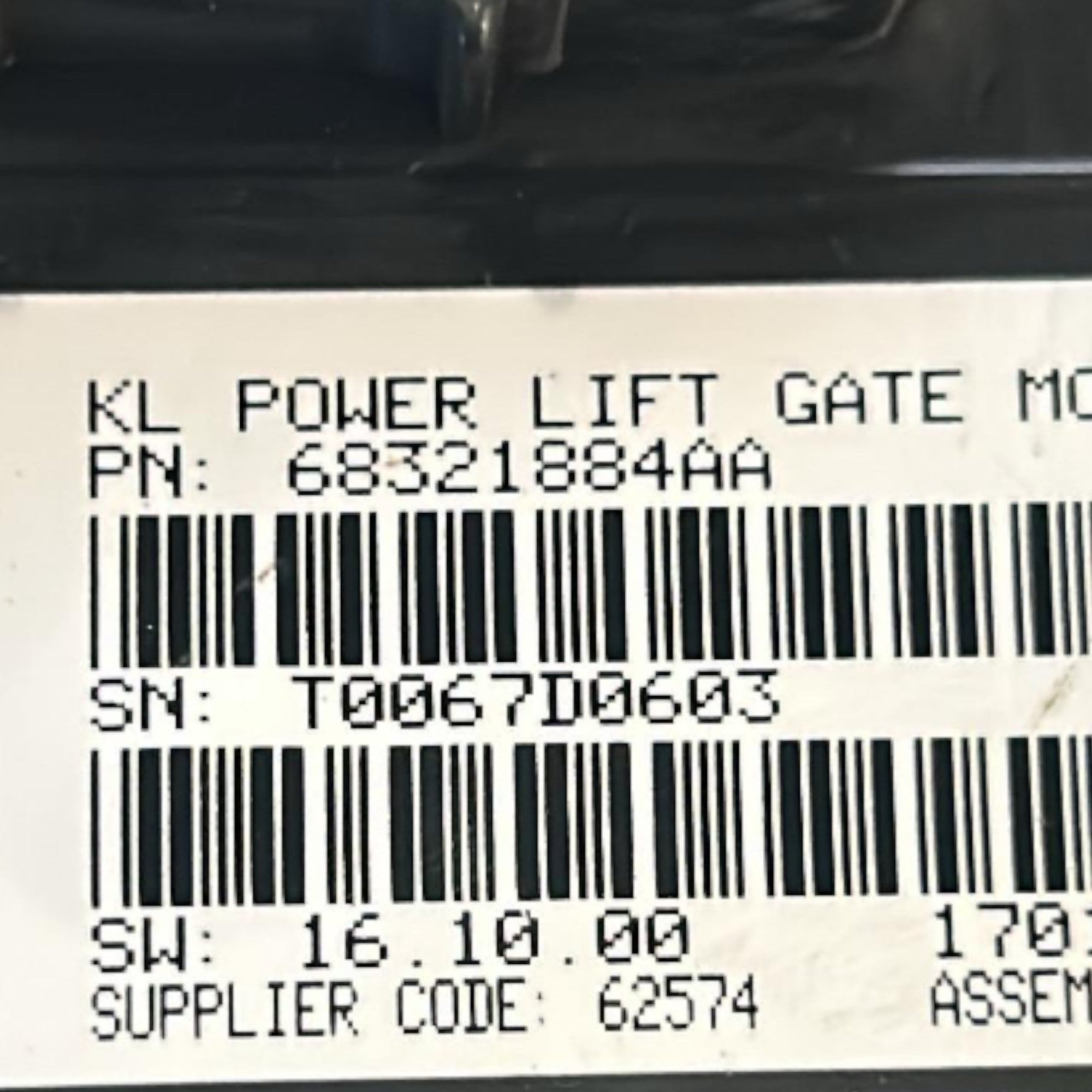 Centralina Portellone Posteriore Jeep Cherokee (KL) cod.68321884AA (2013 > 2023) Cofano Posteriore - F&P CRASH SRLS - Ricambi Usati