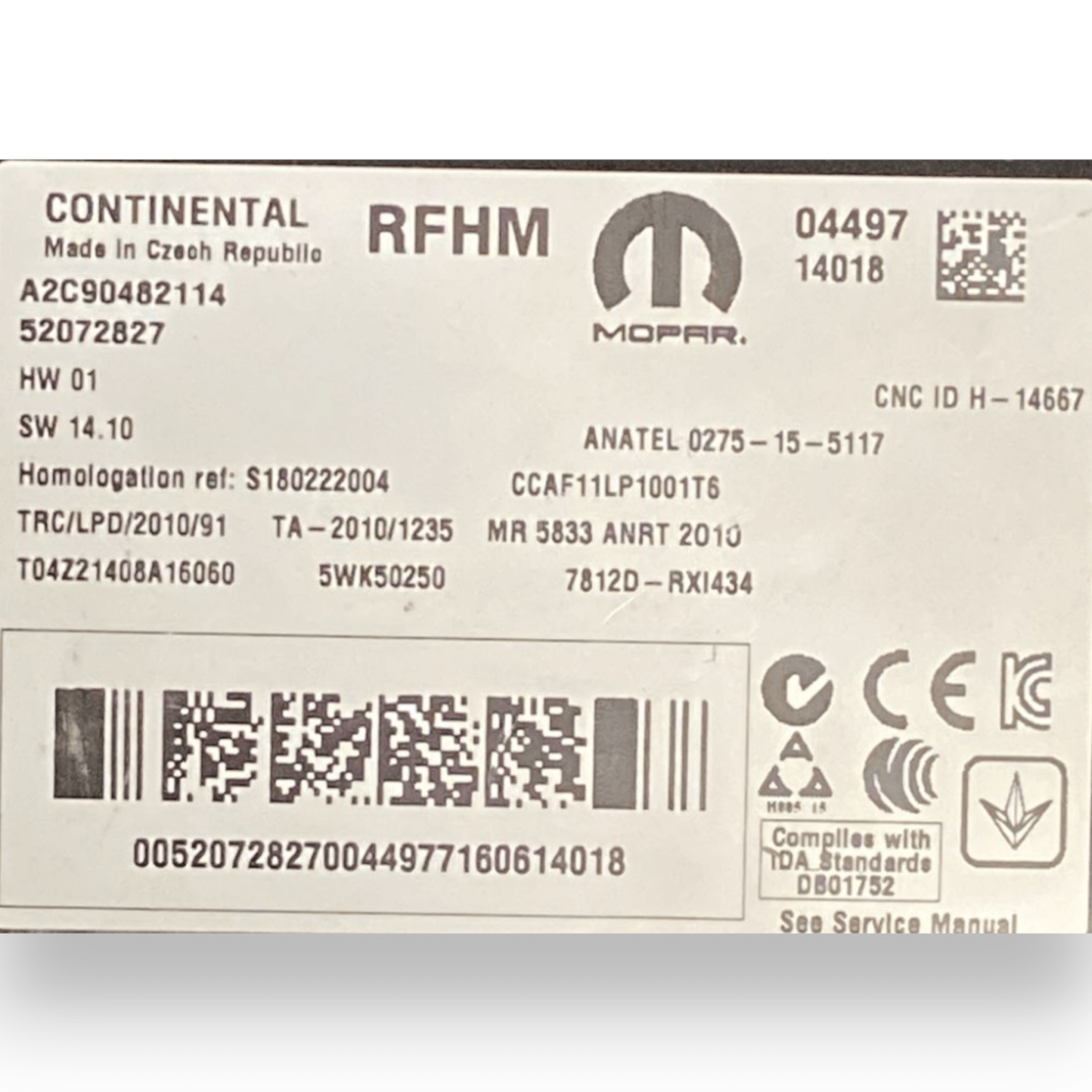 centralina pressione pneumatici jeep renegade 1.6 diesel cod:52072827 (2014 - ) - F&P CRASH SRLS - Ricambi Usati