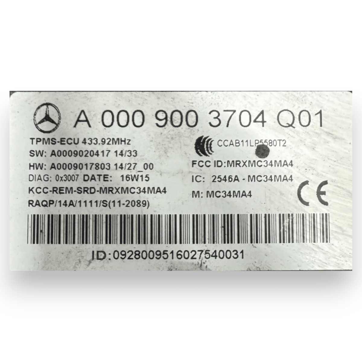 Centralina pressione pneumatici Mercedes - Benz CLA (X117) cod.A0009003704 (2013 - 2019) - F&P CRASH SRL - Ricambi Usati