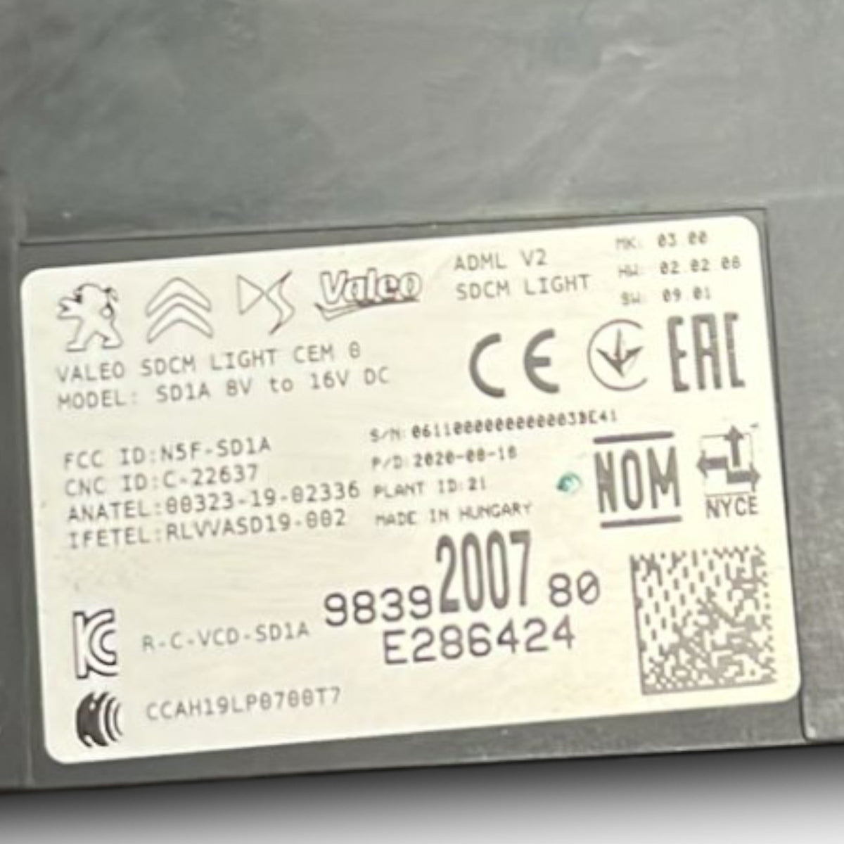 Centralina / Regolazione Fari Opel Corsa F cod:9839200780 (2019 >) - F&P CRASH SRLS - Ricambi Usati