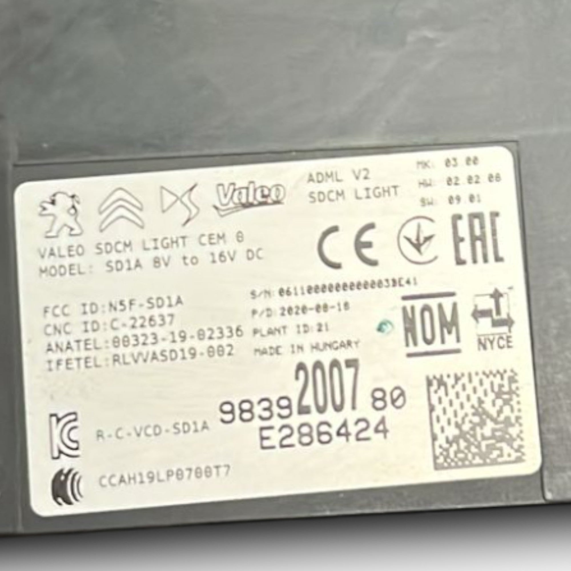 Centralina / Regolazione Fari Opel Corsa F cod:9839200780 (2019 >) - F&P CRASH SRLS - Ricambi Usati