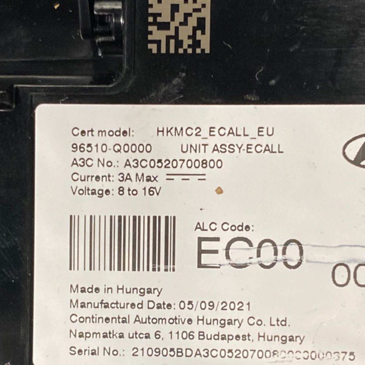 Centralina ricarica wireless hyundai i20 bc3 Cod: 96510 - q0000 (2020 - ) - F&P CRASH SRLS - Ricambi Usati
