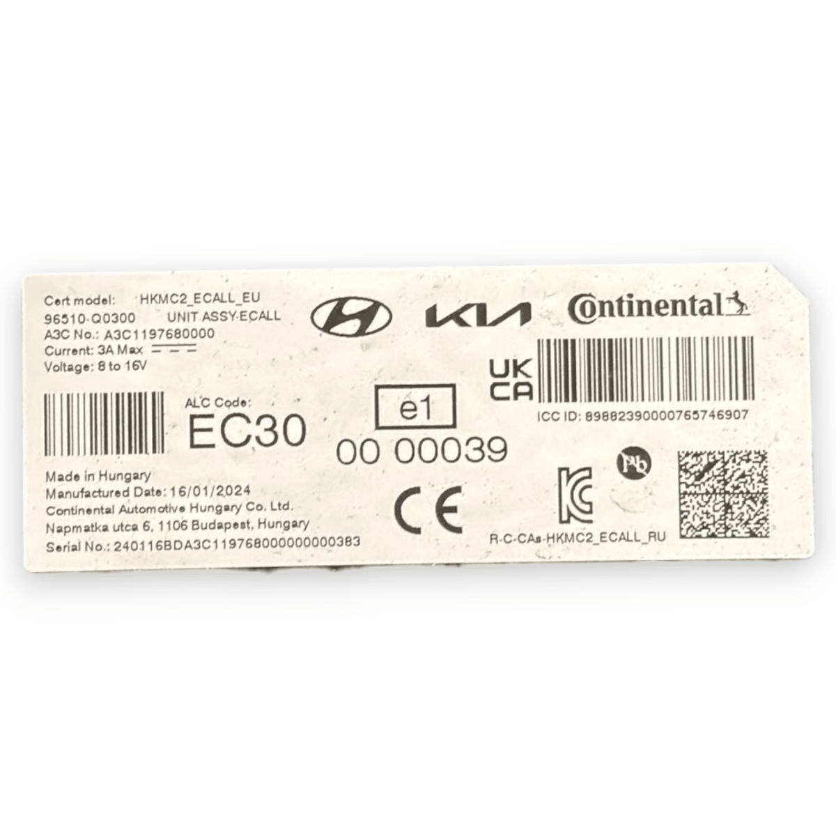 Centralina ricarica wirless hyundai i20 bc3 cod:96510 - q0300 (2020 - ) - F&P CRASH SRL - Ricambi Usati