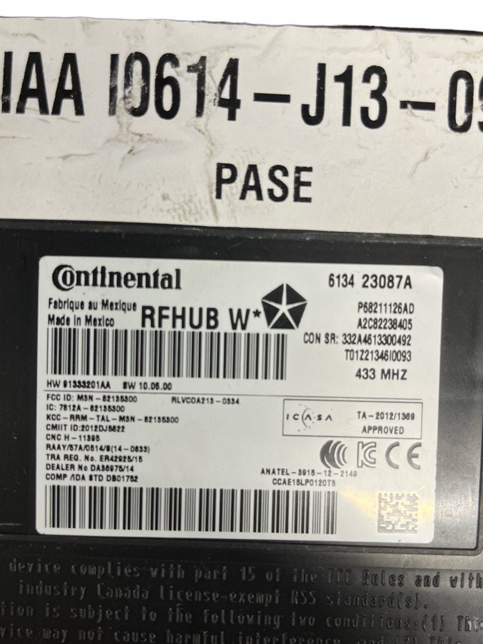 Centralina / Ricevitore Keyless Jeep Grand Cherokee WK2 (2010 al 2021) cod: P68211126AD - F&P CRASH SRLS - Ricambi Usati