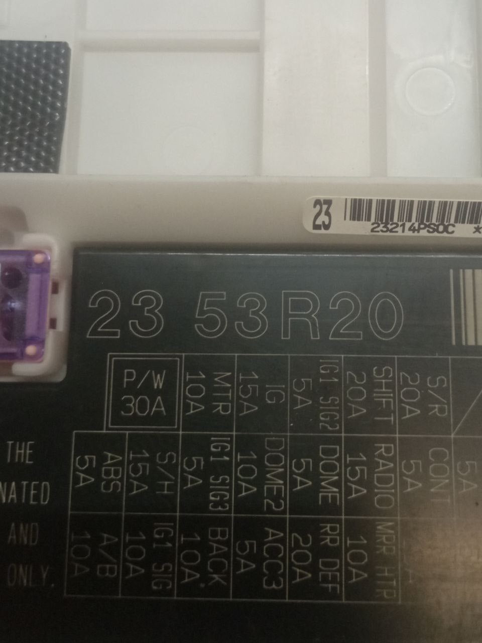 Centralina Scatola Portafusibili Suzuki Ignis 1.2 Ibrida (2021) COD:2353R20 - F&P CRASH SRLS - Ricambi Usati