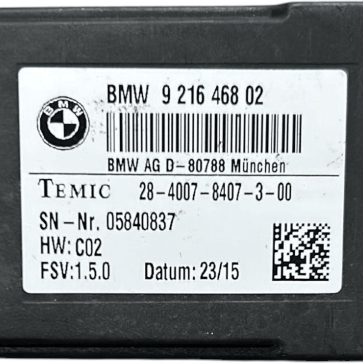 Centralina Sedile Bmw Serie 6 Gran Coupé cod:921646802 (2012 > 2018) - F&P CRASH SRLS - Ricambi Usati