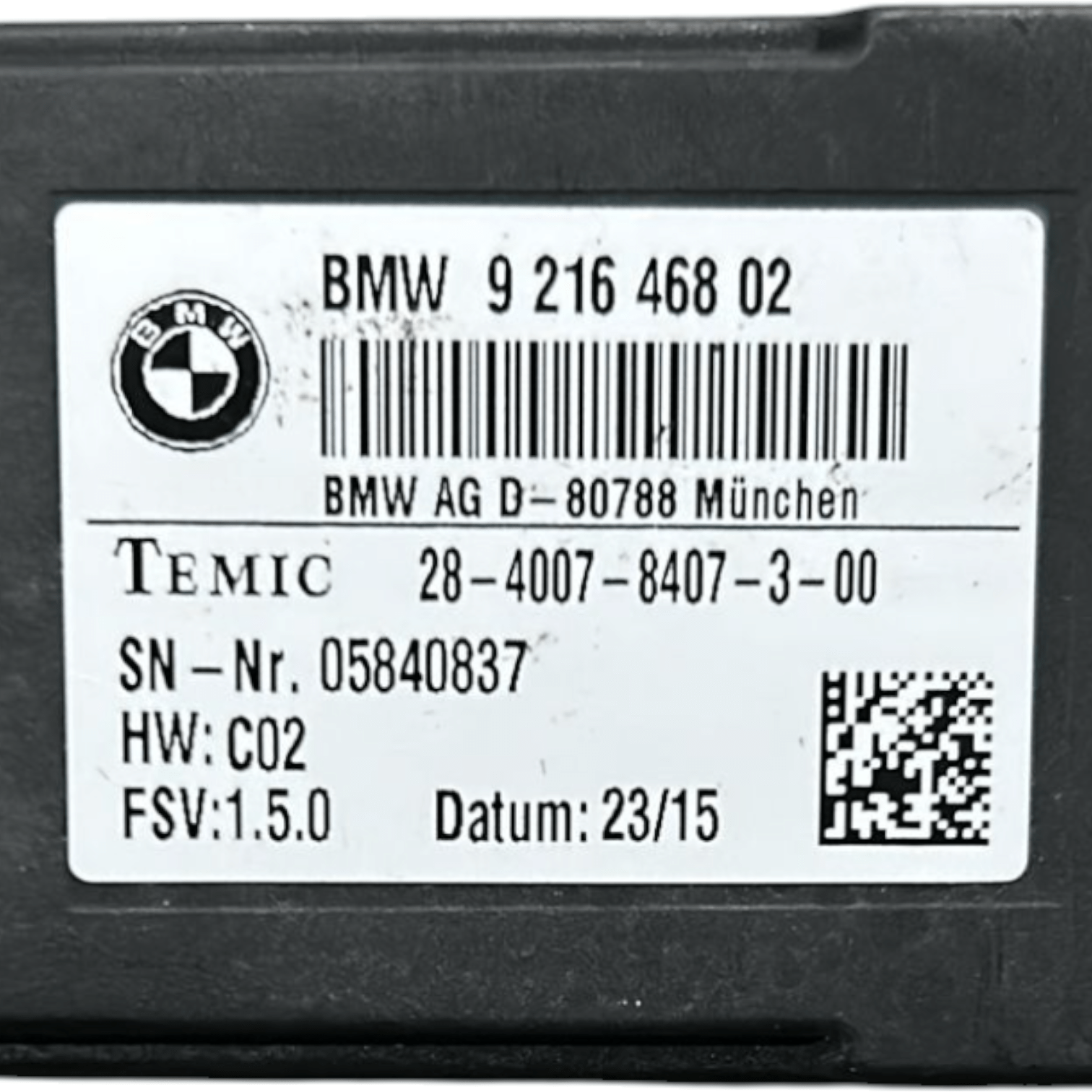 Centralina Sedile Bmw Serie 6 Gran Coupé cod:921646802 (2012 > 2018) - F&P CRASH SRLS - Ricambi Usati