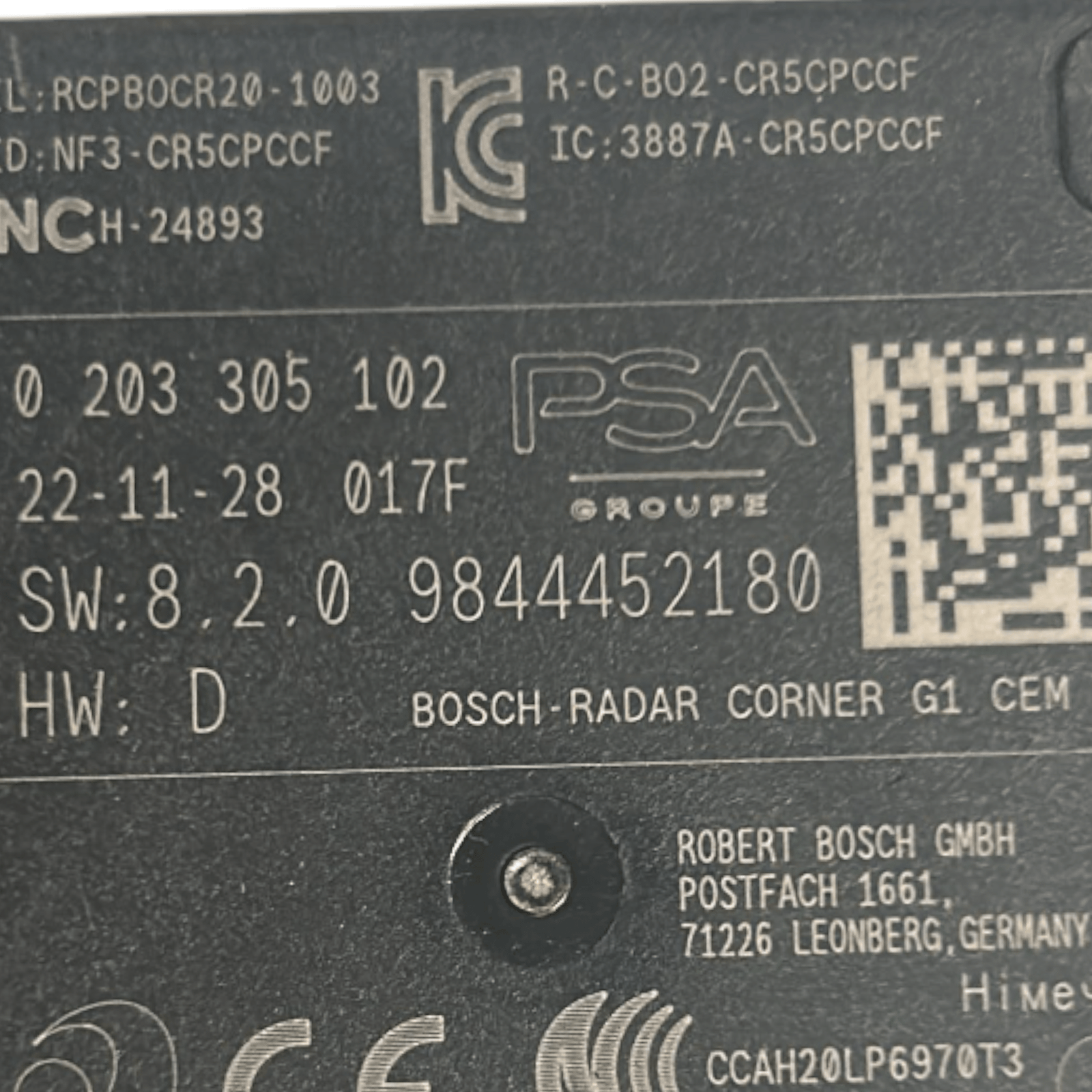 Centralina / Sensore Radar Peugeot 308 III cod.9844452180 (2021 > ) - F&P CRASH SRLS - Ricambi Usati
