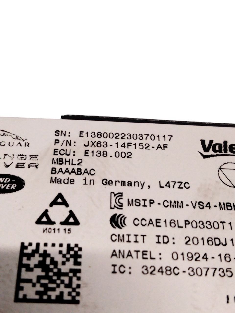 Centralina / Sensore radar Range Rover Velar cod.JX63 - 14F152 - AF (2017>) - F&P CRASH SRLS - Ricambi Usati
