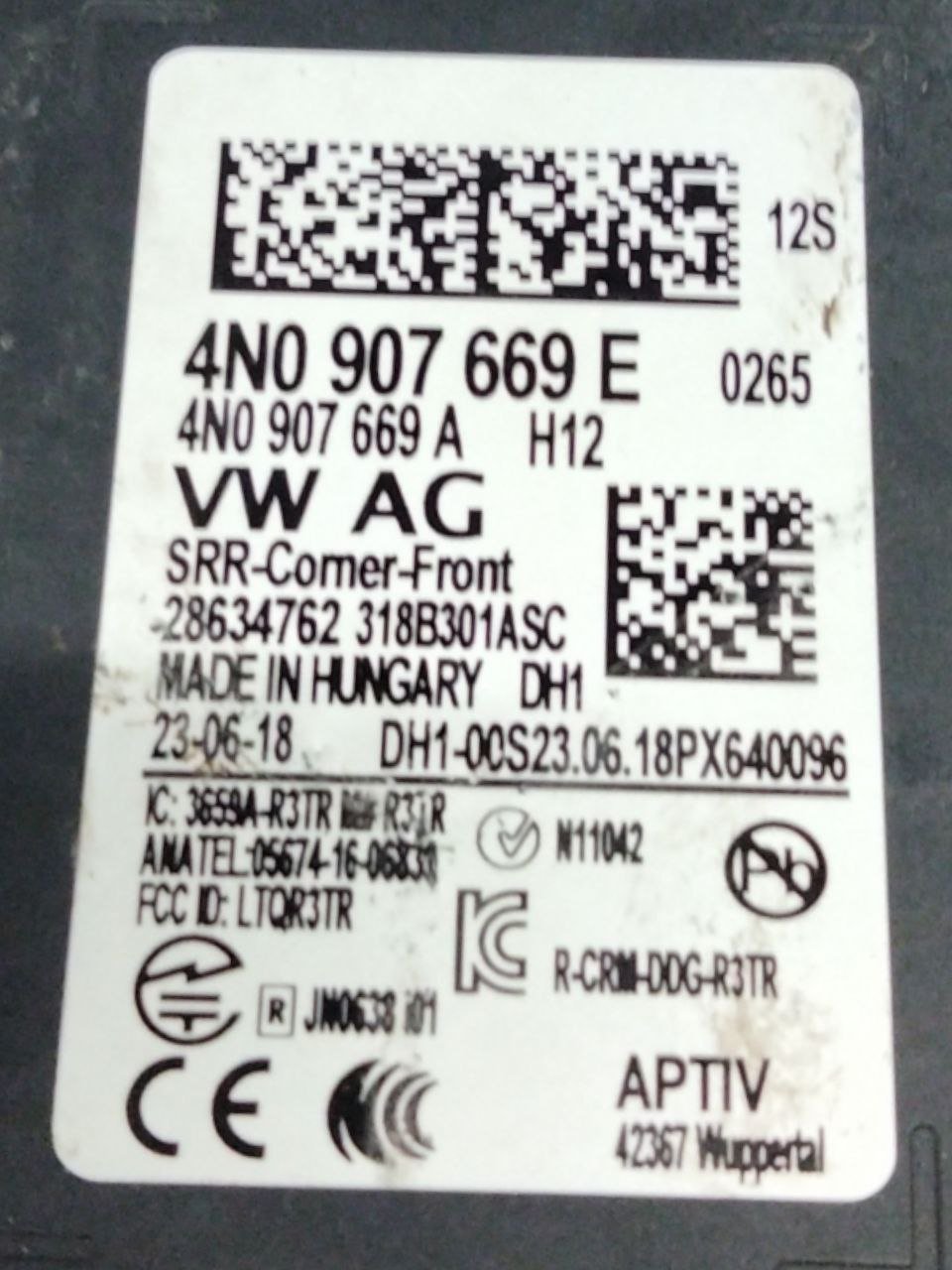 Centralina Sensori Anteriori Audi A6 / A7 / A8 (2017>) cod.4N0907669E - F&P CRASH SRLS - Ricambi Usati
