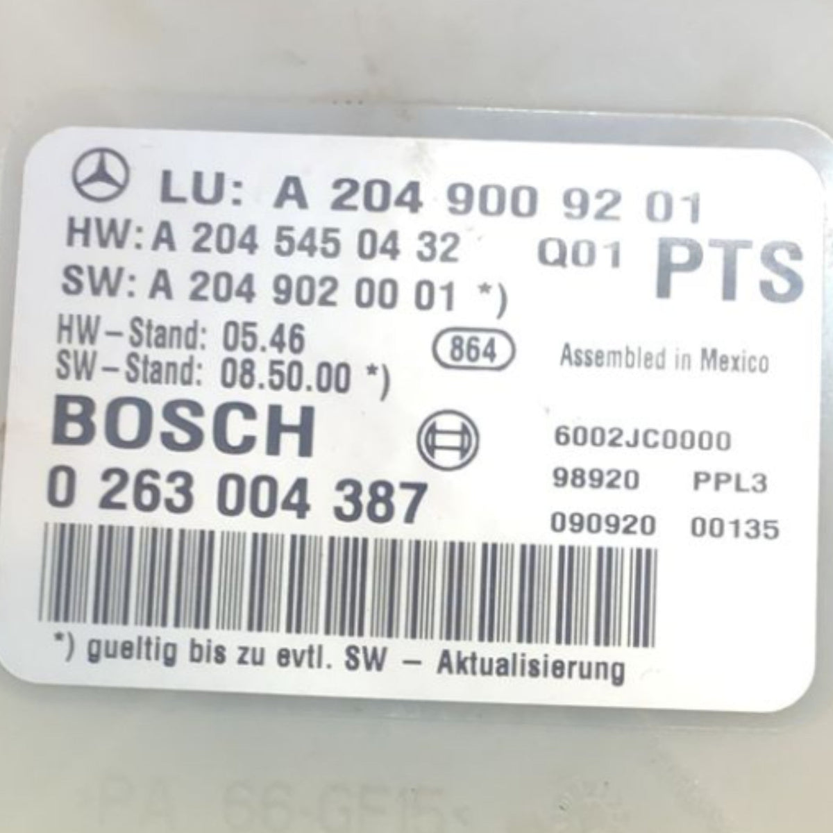 Centralina Sensori Di Parcheggio Mercedes Benz Classe GLK X204 (2008 > 2015) cod:0263004387 - F&P CRASH SRLS - Ricambi Usati