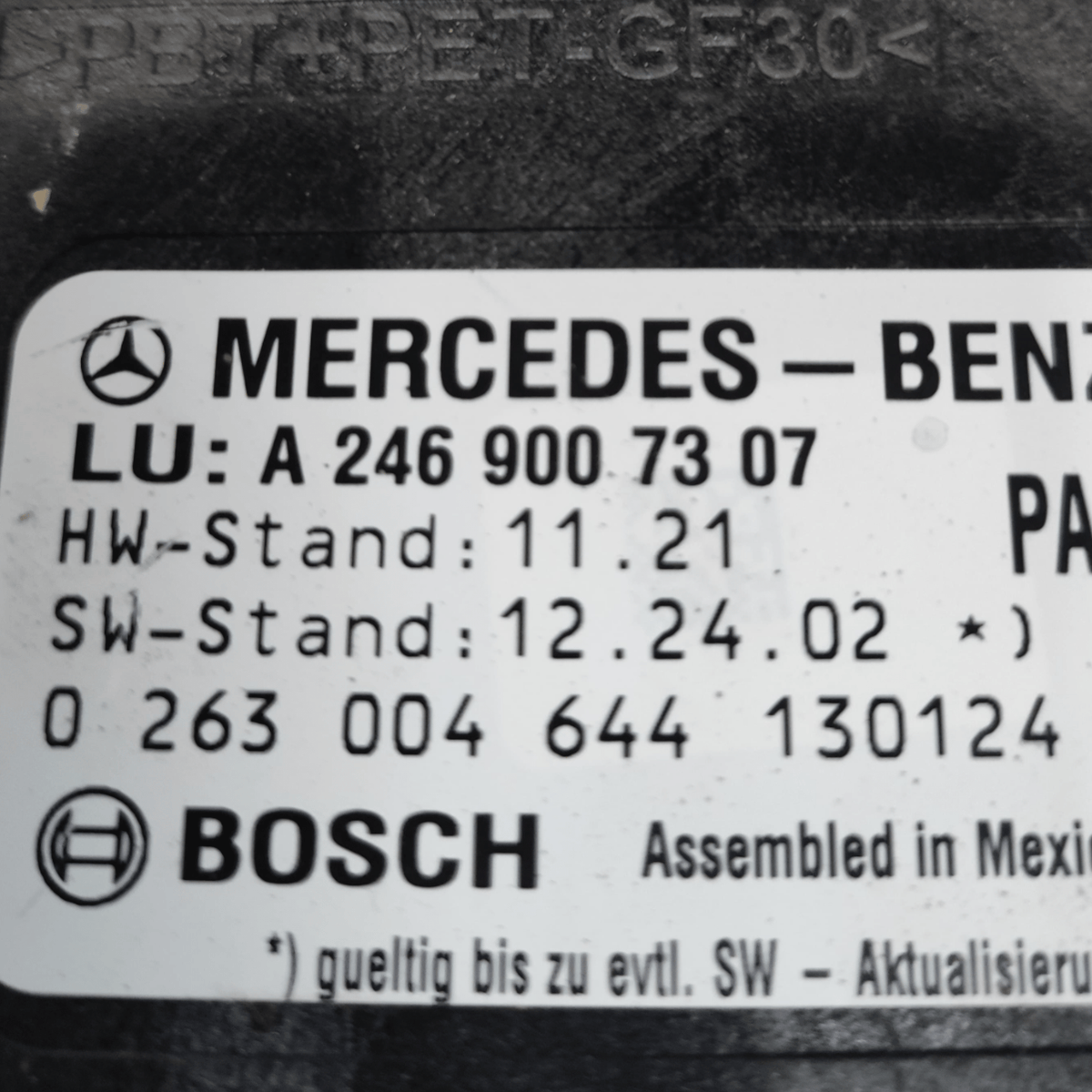 Centralina Sensori Parcheggio Mercedes Classe B W246 COD: A2469007307 (2011 - 2018) - F&P CRASH SRLS - Ricambi Usati