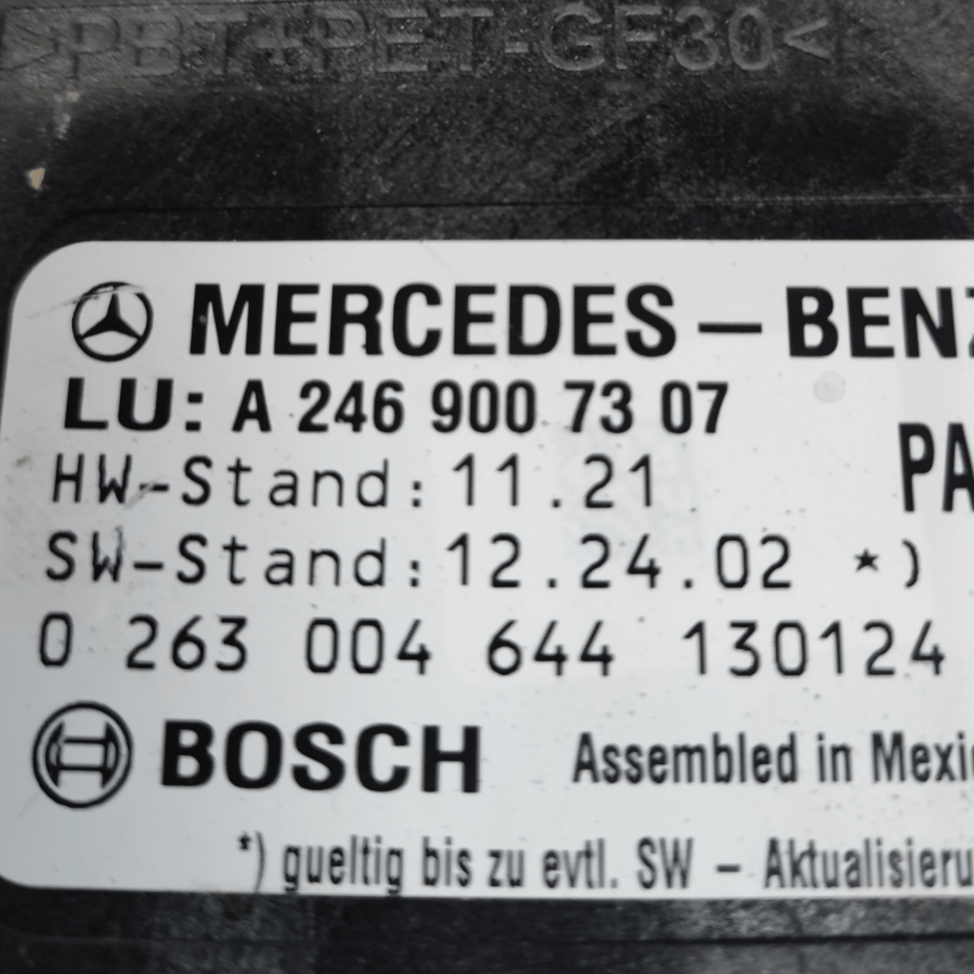 Centralina Sensori Parcheggio Mercedes Classe B W246 COD: A2469007307 (2011 - 2018) - F&P CRASH SRLS - Ricambi Usati