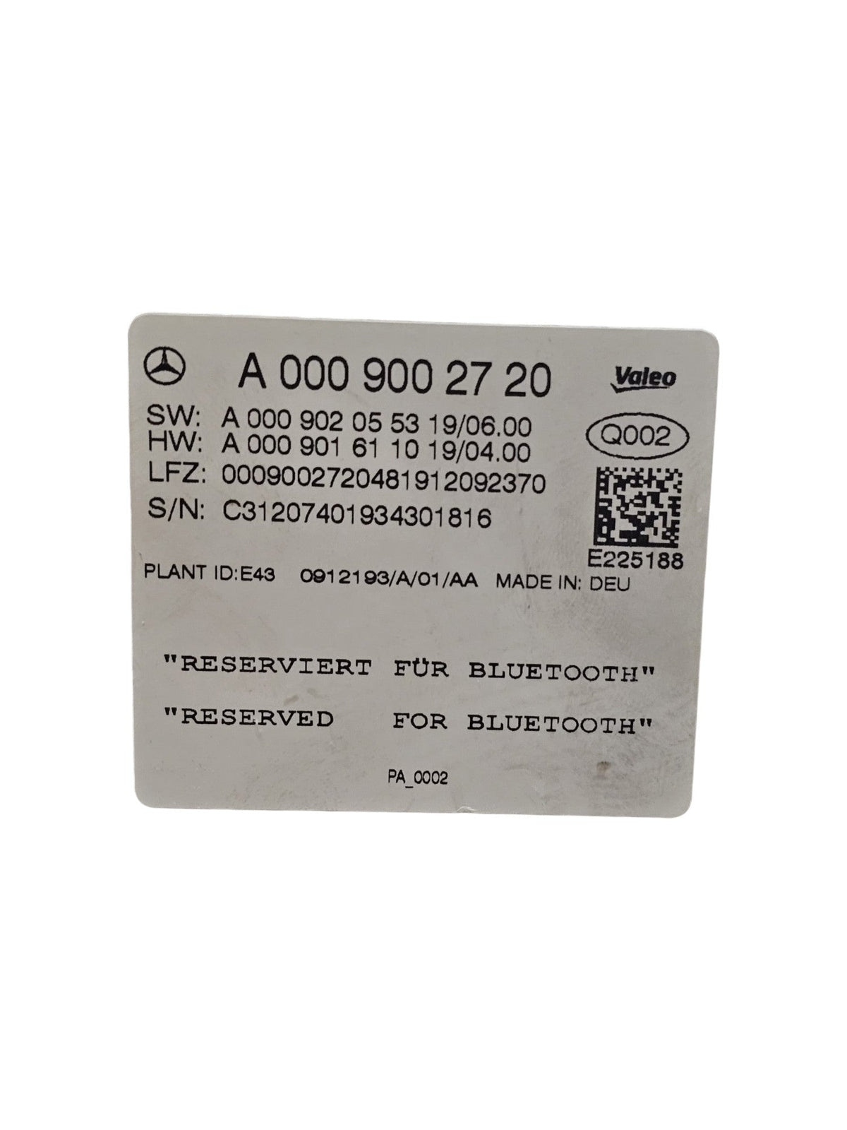 Centralina Sensori Parcheggio Mercedes Classe B W247 Cod:A0009002720 (2019 - >) - F&P CRASH SRLS - Ricambi Usati