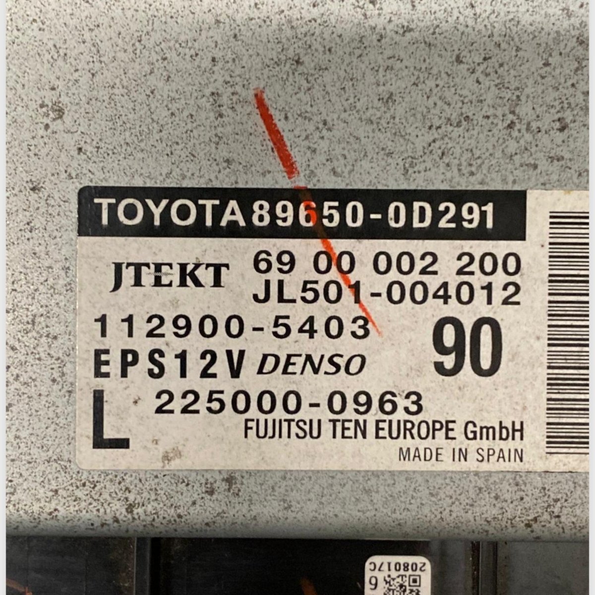 Centralina servosterzo Toyota Yaris III (2011 - 2019) Cod: 112900 - 5403 - F&P CRASH SRLS - Ricambi Usati